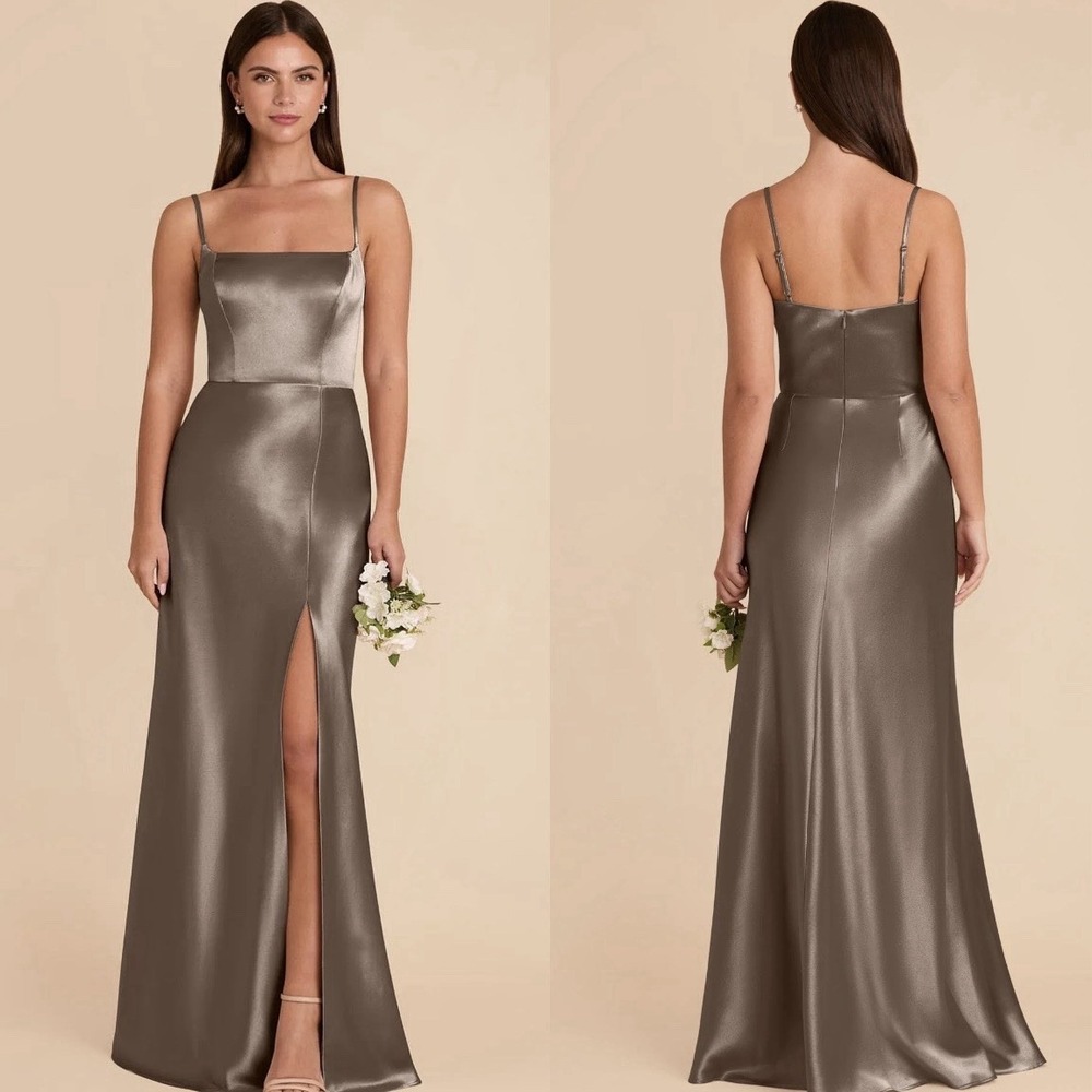 Birdy Grey Mai Dress In Shiny Satin Quartz Special Occasion Bridesmaid Event‎ M